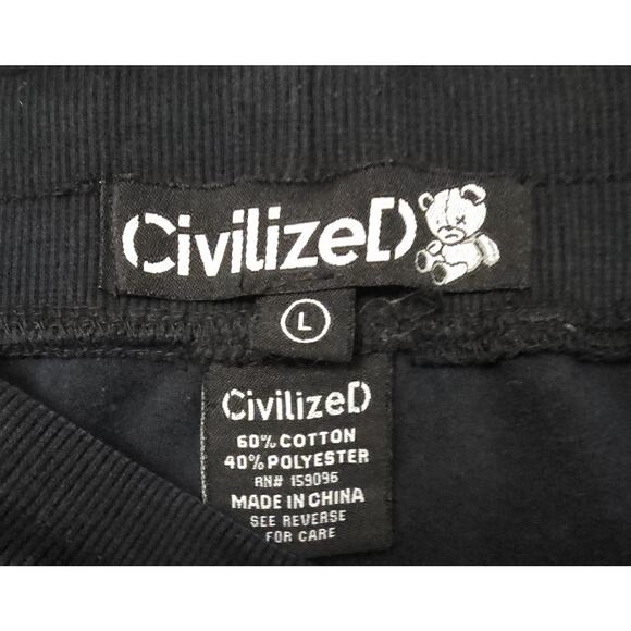 Civilized Brand Sweatpants Mens Raised By Bears Embroidered Joggers Size L - Picture 8 of 8